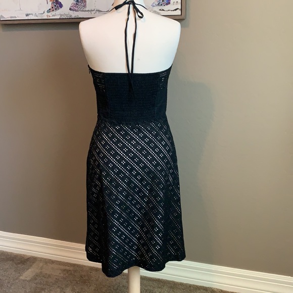 WHBM Black Eyelet summer dress size 4 - Picture 3 of 6